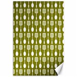 Olive Green Spatula Spoon Pattern Canvas 12  x 18  11.88 x17.36  Canvas - 1