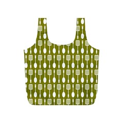 Olive Green Spatula Spoon Pattern Full Print Recycle Bag (s) by GardenOfOphir