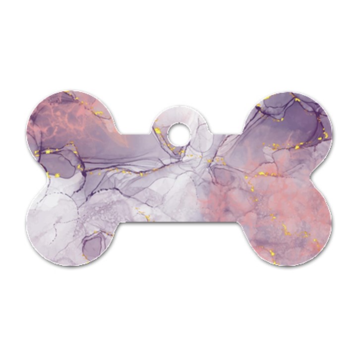 Liquid Marble Dog Tag Bone (One Side)