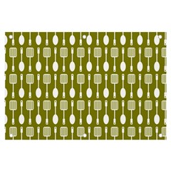 Olive Green Spatula Spoon Pattern Banner And Sign 6  X 4  by GardenOfOphir