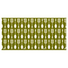 Olive Green Spatula Spoon Pattern Banner And Sign 8  X 4  by GardenOfOphir