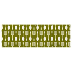 Olive Green Spatula Spoon Pattern Banner And Sign 12  X 4  by GardenOfOphir