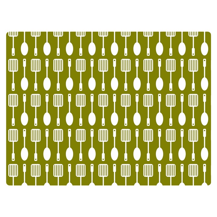 Olive Green Spatula Spoon Pattern Two Sides Premium Plush Fleece Blanket (Extra Small)