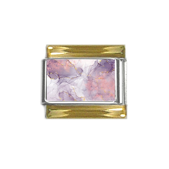 Liquid Marble Gold Trim Italian Charm (9mm)