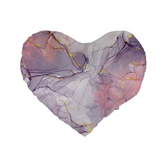 Liquid Marble Standard 16  Premium Flano Heart Shape Cushions by BlackRoseStore