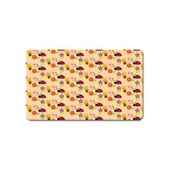 Colorful Ladybug Bess And Flowers Pattern Magnet (name Card) by GardenOfOphir