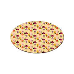 Colorful Ladybug Bess And Flowers Pattern Sticker Oval (100 Pack) by GardenOfOphir