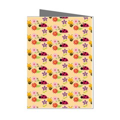 Colorful Ladybug Bess And Flowers Pattern Mini Greeting Cards (pkg Of 8) by GardenOfOphir