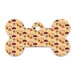 Colorful Ladybug Bess And Flowers Pattern Dog Tag Bone (One Side) Front