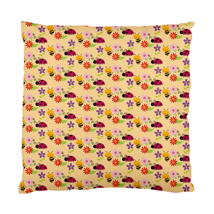 Colorful Ladybug Bess And Flowers Pattern Standard Cushion Case (Two Sides)