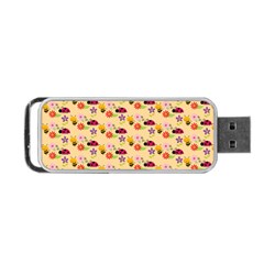 Colorful Ladybug Bess And Flowers Pattern Portable Usb Flash (one Side) by GardenOfOphir