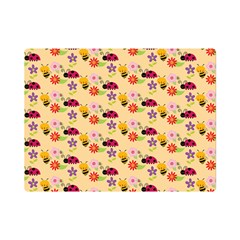 Colorful Ladybug Bess And Flowers Pattern Premium Plush Fleece Blanket (mini) by GardenOfOphir