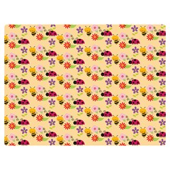 Colorful Ladybug Bess And Flowers Pattern Premium Plush Fleece Blanket (extra Small)