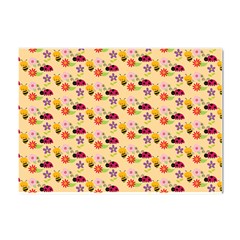 Colorful Ladybug Bess And Flowers Pattern Crystal Sticker (a4)