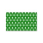 Green And White Kitchen Utensils Pattern Sticker (Rectangular) Front