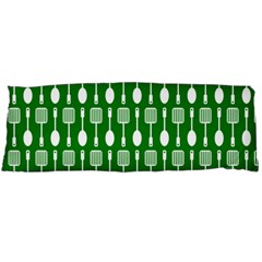 Green And White Kitchen Utensils Pattern Body Pillow Case (dakimakura) by GardenOfOphir