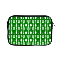 Green And White Kitchen Utensils Pattern Apple Ipad Mini Zipper Cases by GardenOfOphir