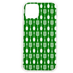 Green And White Kitchen Utensils Pattern Iphone 12 Pro Max Tpu Uv Print Case by GardenOfOphir