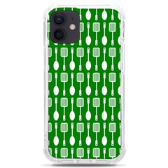 Green And White Kitchen Utensils Pattern Iphone 12 Mini Tpu Uv Print Case	 by GardenOfOphir