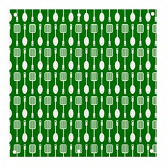 Green And White Kitchen Utensils Pattern Banner And Sign 3  X 3  by GardenOfOphir