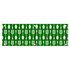 Green And White Kitchen Utensils Pattern Banner And Sign 6  X 2  by GardenOfOphir