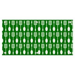 Green And White Kitchen Utensils Pattern Banner And Sign 6  X 3  by GardenOfOphir