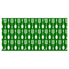 Green And White Kitchen Utensils Pattern Banner And Sign 8  X 4  by GardenOfOphir