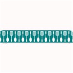 Teal And White Spatula Spoon Pattern Small Bar Mat 24 x4  Bar Mat