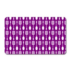 Magenta Spatula Spoon Pattern Magnet (rectangular) by GardenOfOphir