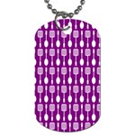 Magenta Spatula Spoon Pattern Dog Tag (Two Sides) Front