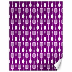 Magenta Spatula Spoon Pattern Canvas 12  X 16  by GardenOfOphir