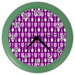 Magenta Spatula Spoon Pattern Color Wall Clock Front