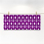 Magenta Spatula Spoon Pattern Hand Towel Front