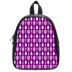 Magenta Spatula Spoon Pattern School Bag (small) by GardenOfOphir