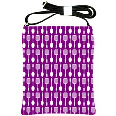 Magenta Spatula Spoon Pattern Shoulder Sling Bag