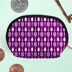 Magenta Spatula Spoon Pattern Accessory Pouch (medium) by GardenOfOphir