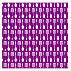 Magenta Spatula Spoon Pattern Square Satin Scarf (36  X 36 ) by GardenOfOphir