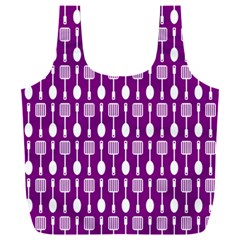 Magenta Spatula Spoon Pattern Full Print Recycle Bag (xxl) by GardenOfOphir