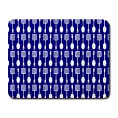 Indigo Spatula Spoon Pattern Small Mousepad by GardenOfOphir