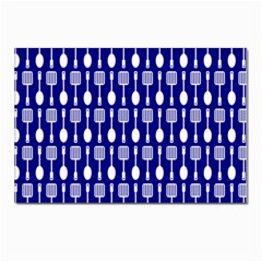 Indigo Spatula Spoon Pattern Postcard 4 x 6  (pkg Of 10) by GardenOfOphir