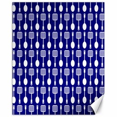 Indigo Spatula Spoon Pattern Canvas 16  X 20  by GardenOfOphir