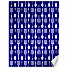 Indigo Spatula Spoon Pattern Canvas 18  X 24  by GardenOfOphir