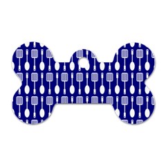 Indigo Spatula Spoon Pattern Dog Tag Bone (one Side) by GardenOfOphir