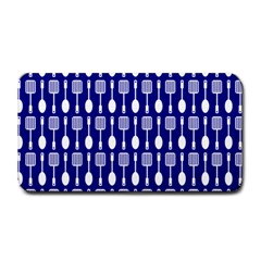 Indigo Spatula Spoon Pattern Medium Bar Mat by GardenOfOphir