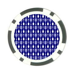 Indigo Spatula Spoon Pattern Poker Chip Card Guard