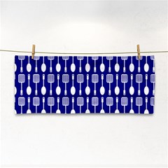 Indigo Spatula Spoon Pattern Hand Towel by GardenOfOphir