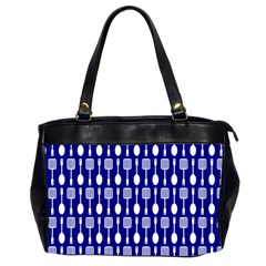 Indigo Spatula Spoon Pattern Oversize Office Handbag (2 Sides) by GardenOfOphir