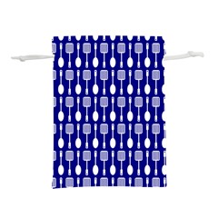 Indigo Spatula Spoon Pattern Lightweight Drawstring Pouch (l) by GardenOfOphir