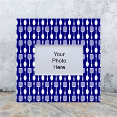 Indigo Spatula Spoon Pattern White Box Photo Frame 4  X 6  by GardenOfOphir