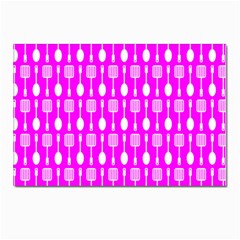 Purple Spatula Spoon Pattern Postcard 4 x 6  (pkg Of 10) by GardenOfOphir